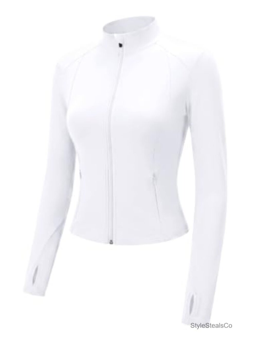 Women's Workout Jacket Lightweight Full Zip Cropped Athletic Slim Fit